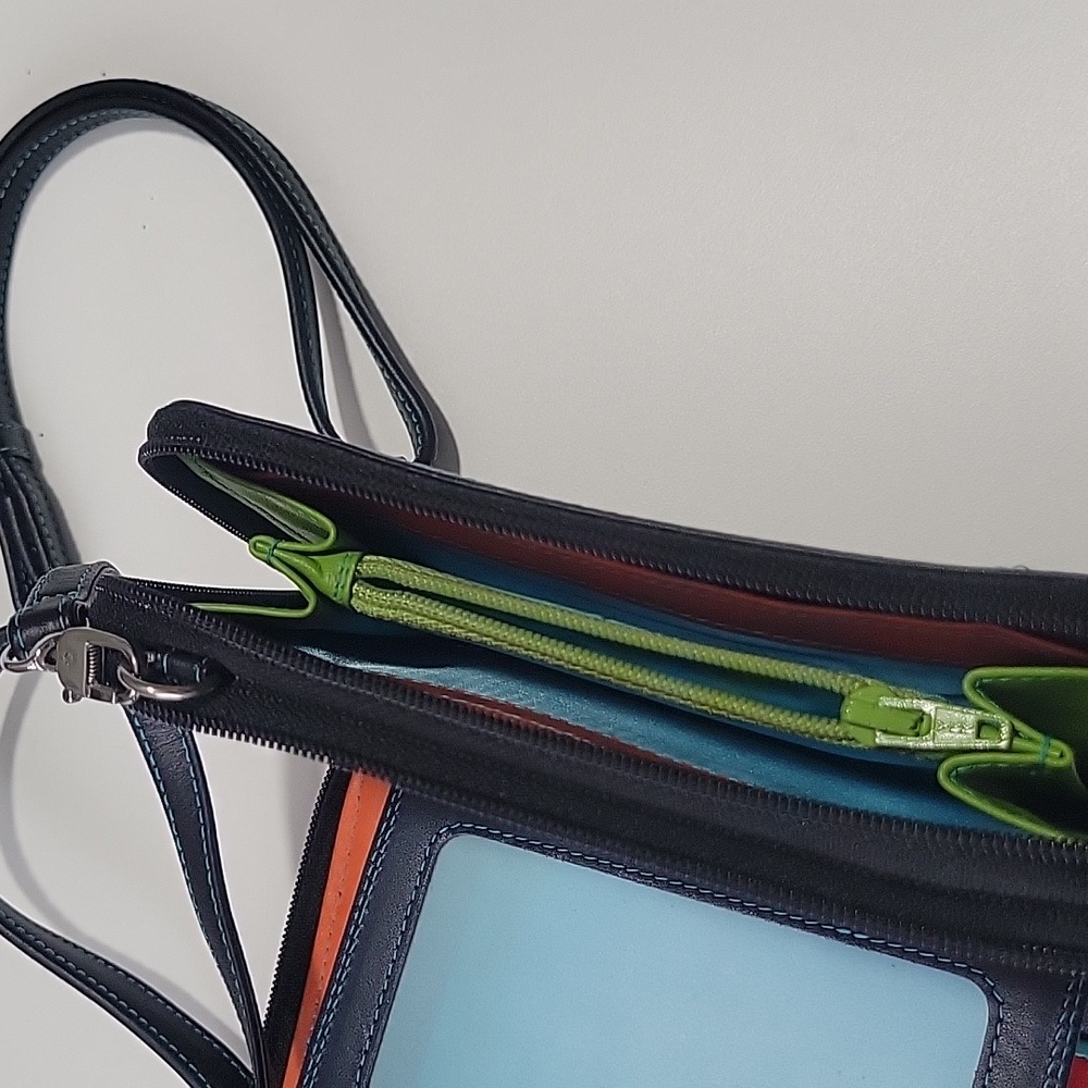 My Walit Small Crossbody Wallet Black With Blue Thread - Picture 7 of 16